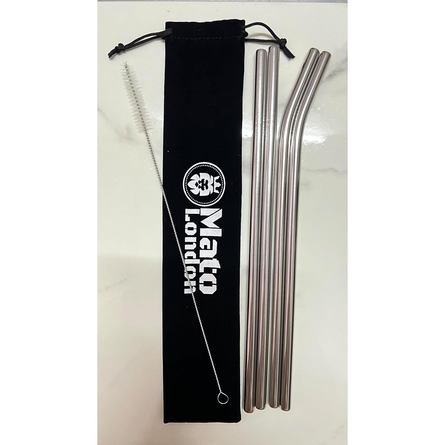 Popotes Metálicos Reutilizables Mato London 10mm x 315mm - 5 Unidades