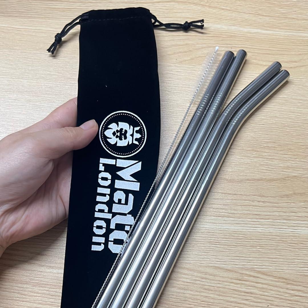 Popotes Metálicos Reutilizables Mato London 10mm x 315mm - 5 Unidades