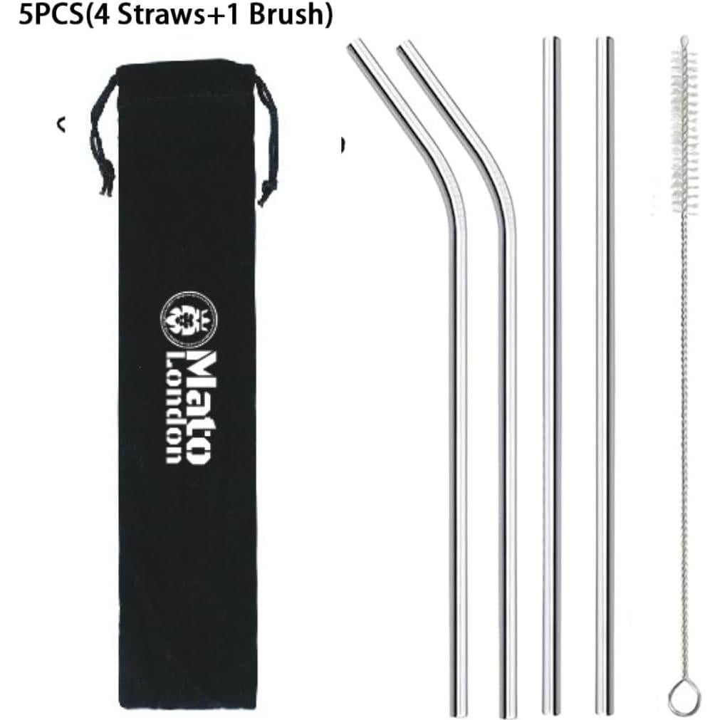 Popotes Metálicos Reutilizables Mato London 10mm x 315mm - 5 Unidades