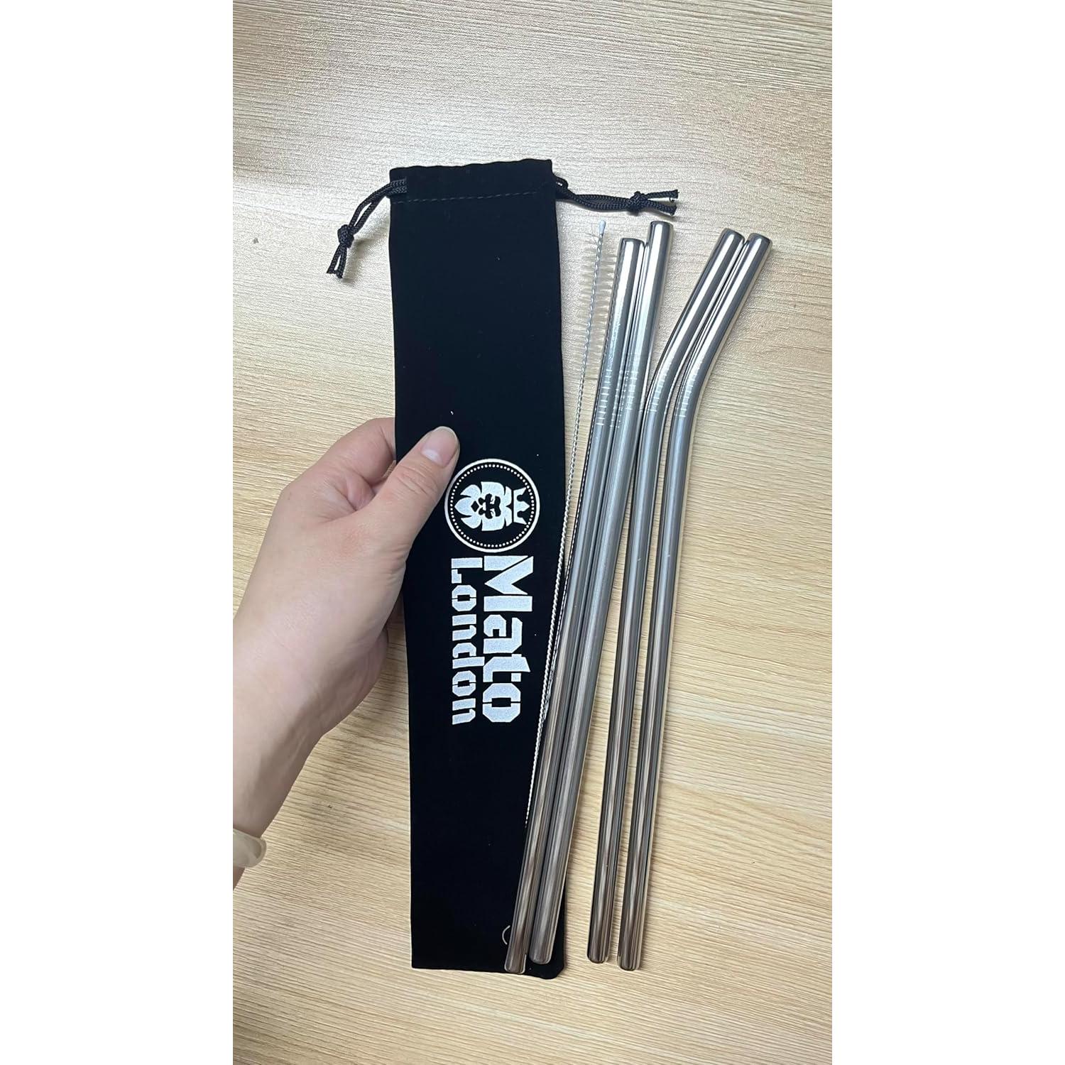 Popotes Metálicos Reutilizables Mato London 10mm x 315mm - 5 Unidades