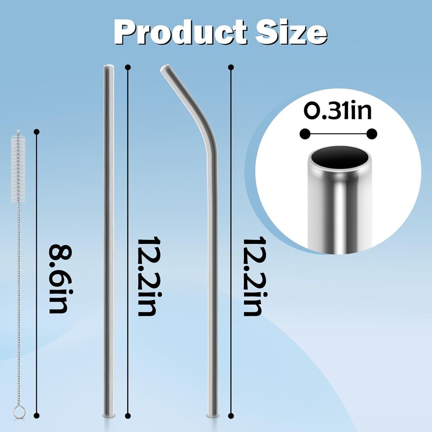 Popotes de Acero Inoxidable Taladad para Owala 40oz - 6 Piezas