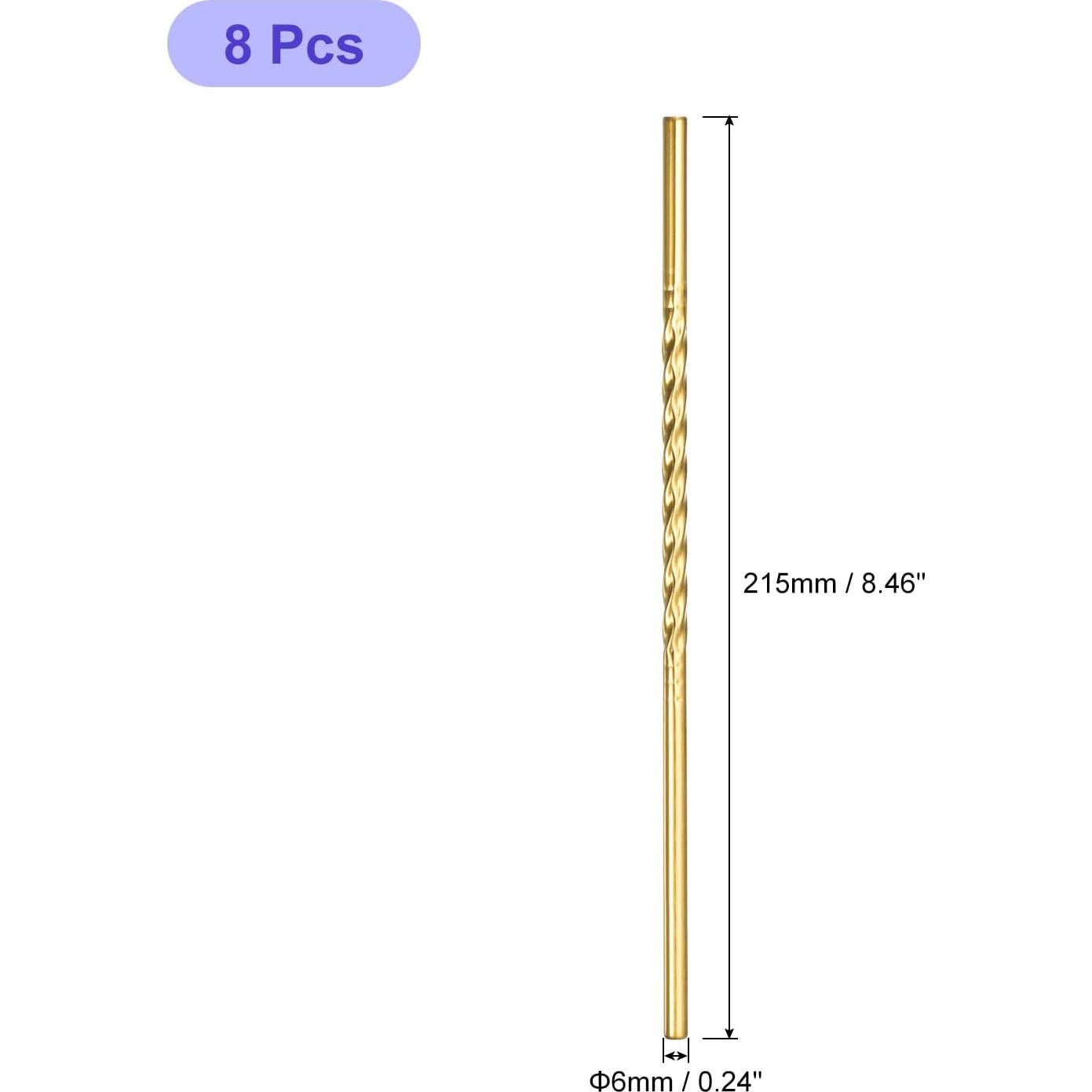 Popotes de Metal Reutilizables uxcell Dorado 8 Piezas 21.5 cm