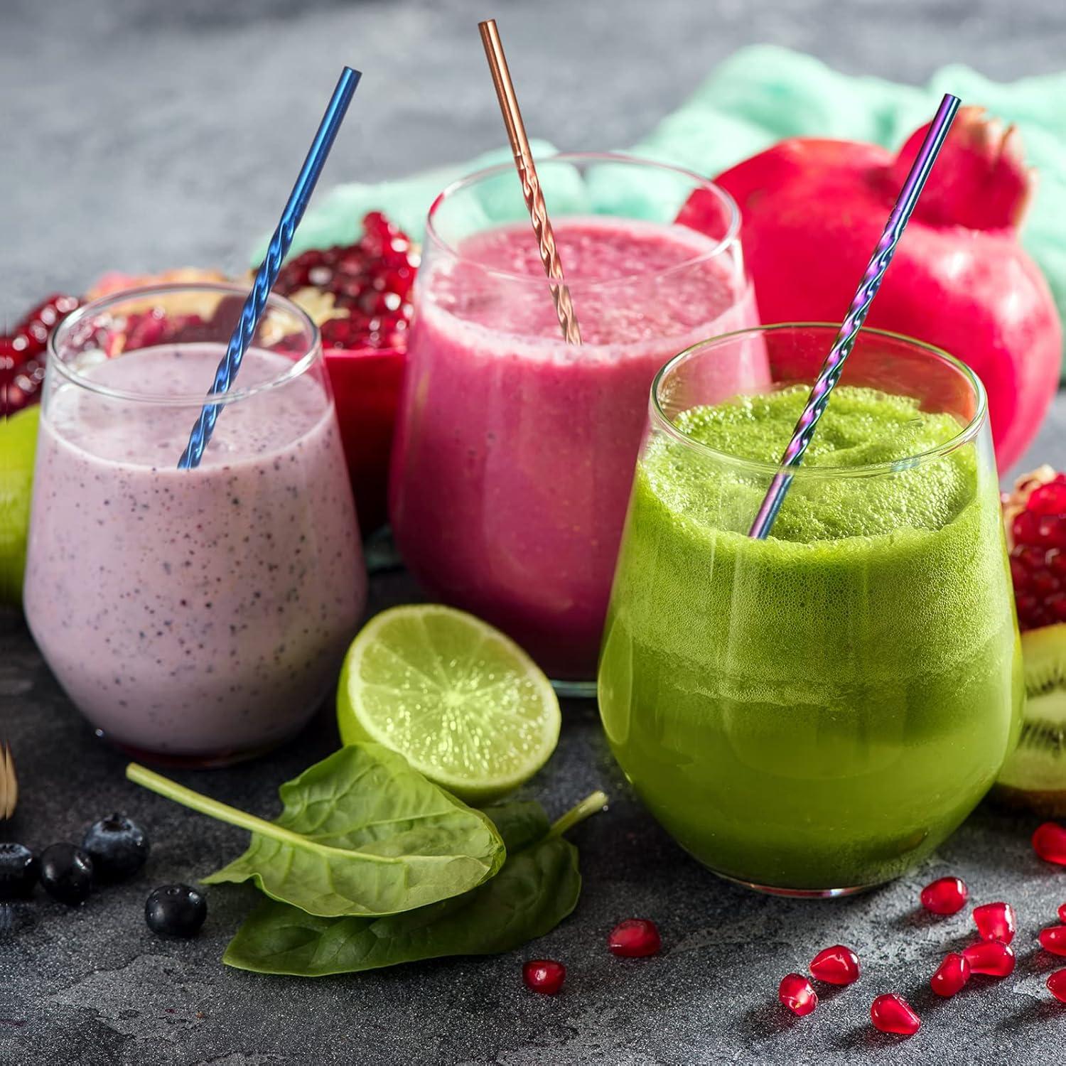 Popotes de Metal Reutilizables uxcell Dorado 8 Piezas 21.5 cm