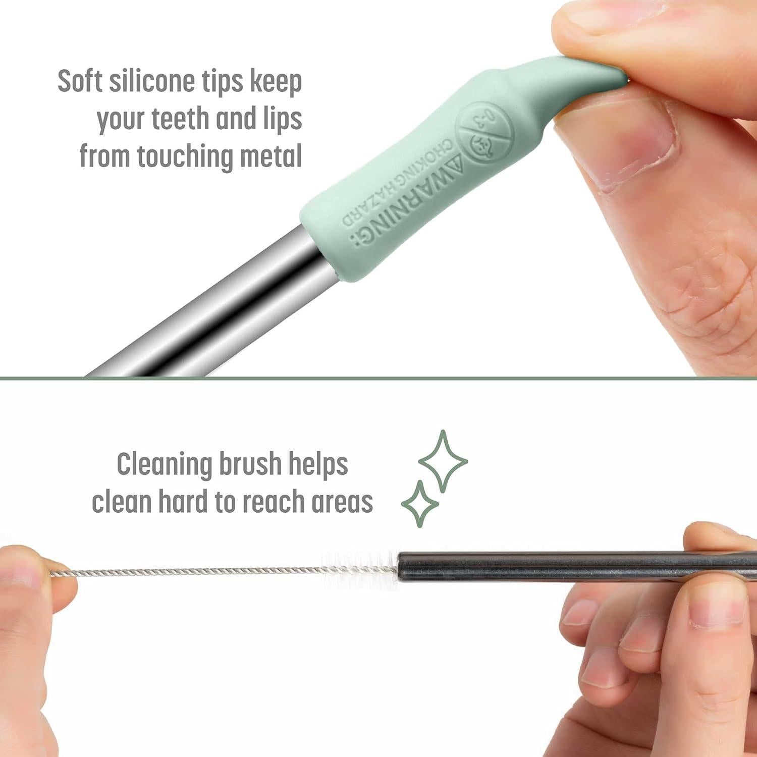 Set de Popotes Reutilizables Goodful Acero Inoxidable 8 Piezas