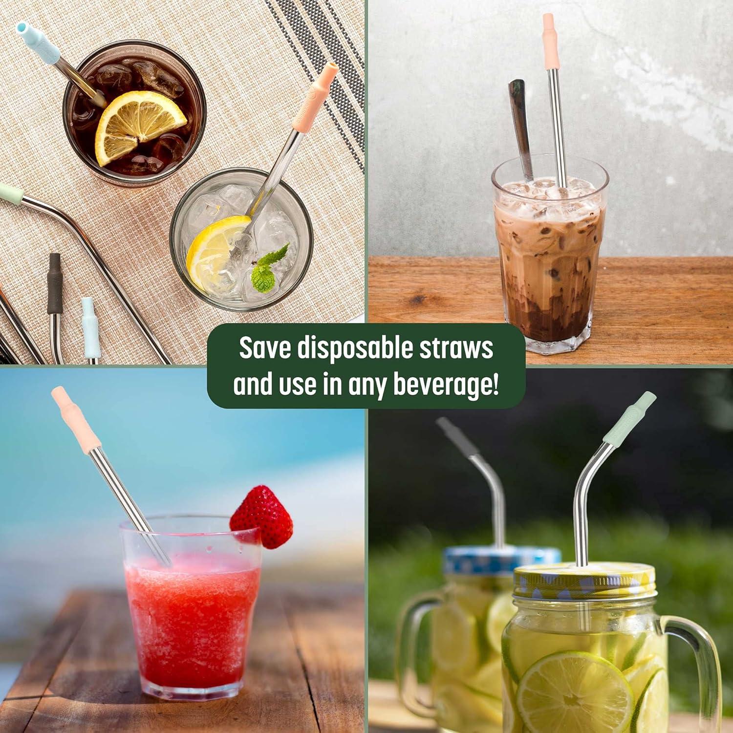 Set de Popotes Reutilizables Goodful Acero Inoxidable 8 Piezas