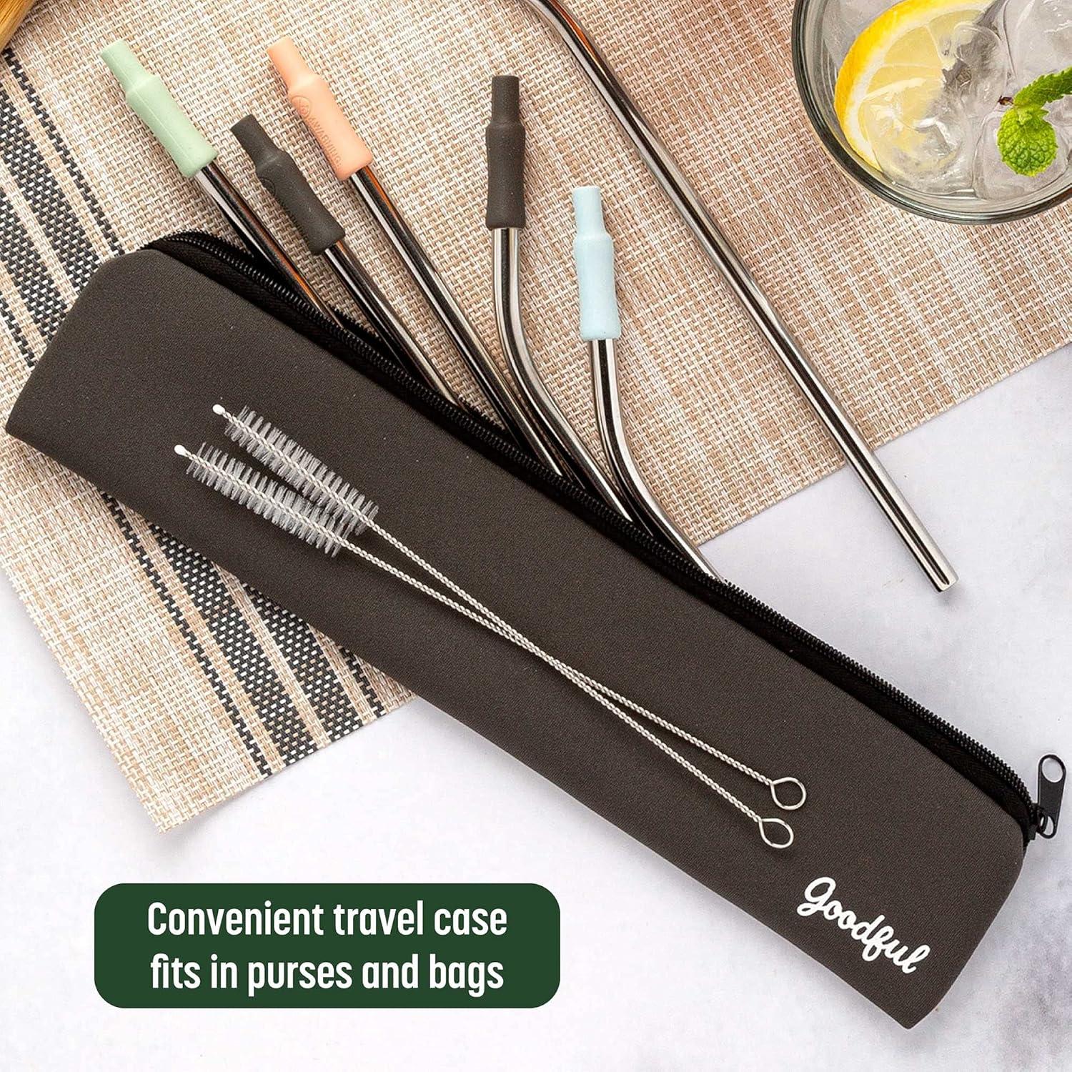 Set de Popotes Reutilizables Goodful Acero Inoxidable 8 Piezas