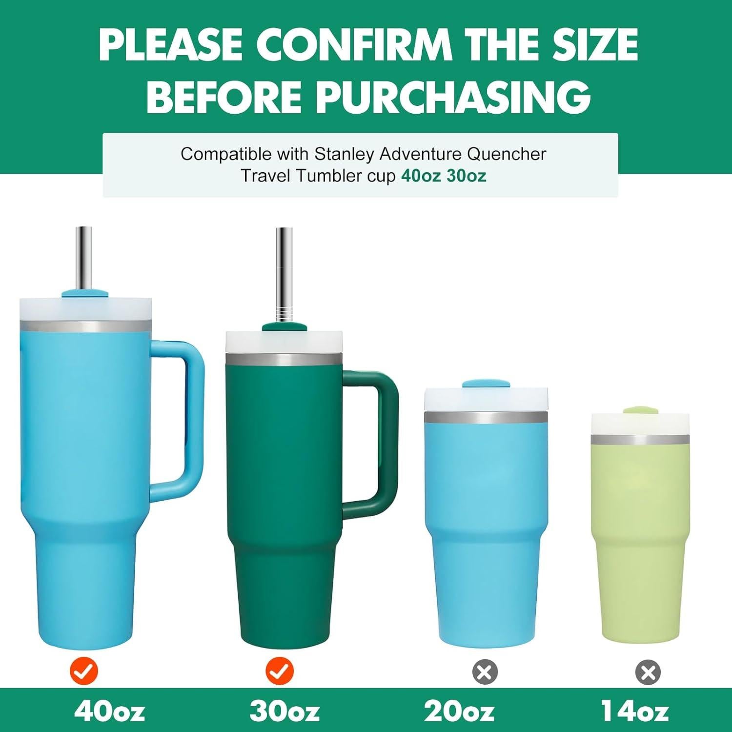 Popotes de Acero Inoxidable Keecomfy 30.99 cm Reutilizables 8 Unidades