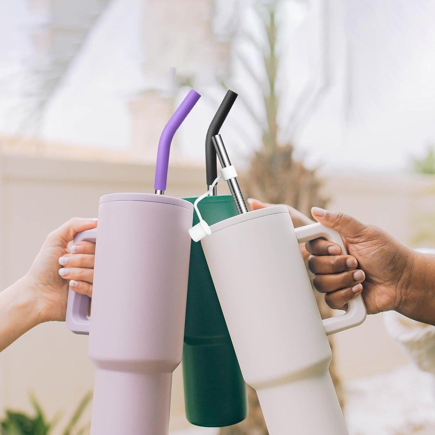 Popotes de Metal Diumepo 30 oz con Puntas de Silicona