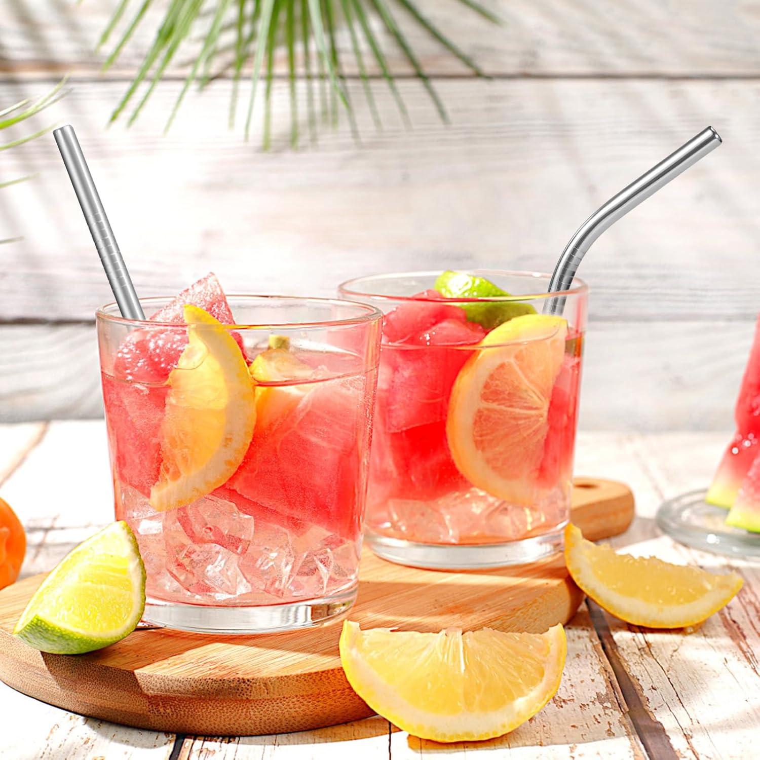 Popotes de Metal YINCL 15.24 cm 10 Pcs Acero Inoxidable Reutilizables