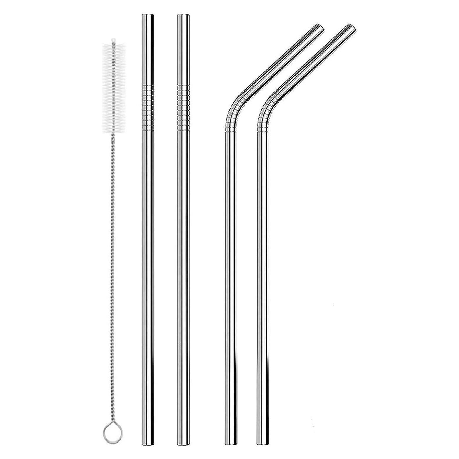 Juego de 4 popotes de metal BNYD acero inoxidable reutilizables