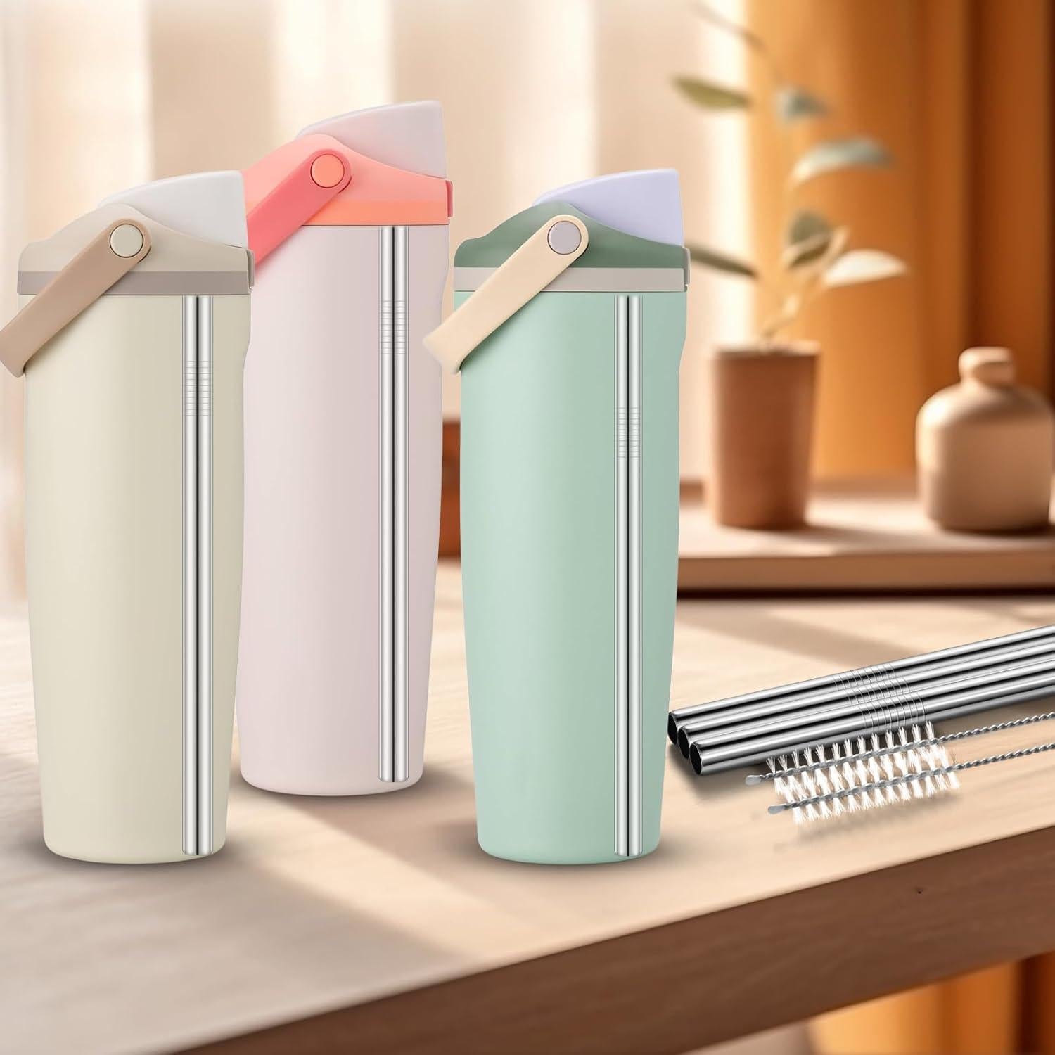 Popotes de Metal Mity Rain para Owala FreeSip Sway 30oz - 8 Piezas