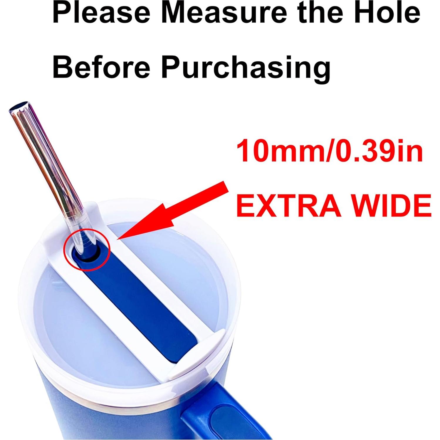 Popotes de Metal Wobye 10mm Extra Anchos para Tumbler 40 oz