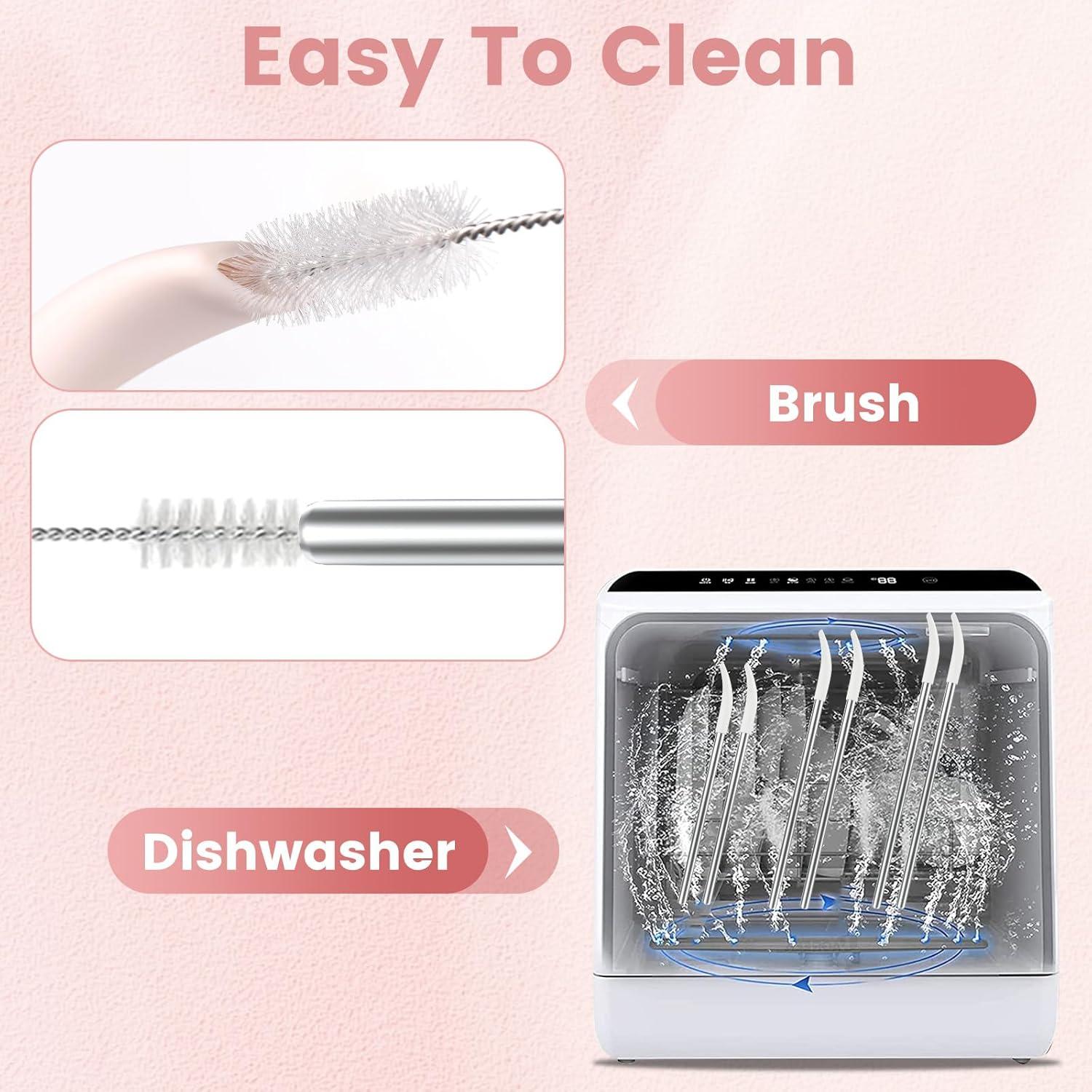 Popotes Antienvejecimiento Reutilizables OUTXE 6 Pcs Acero Inoxidable