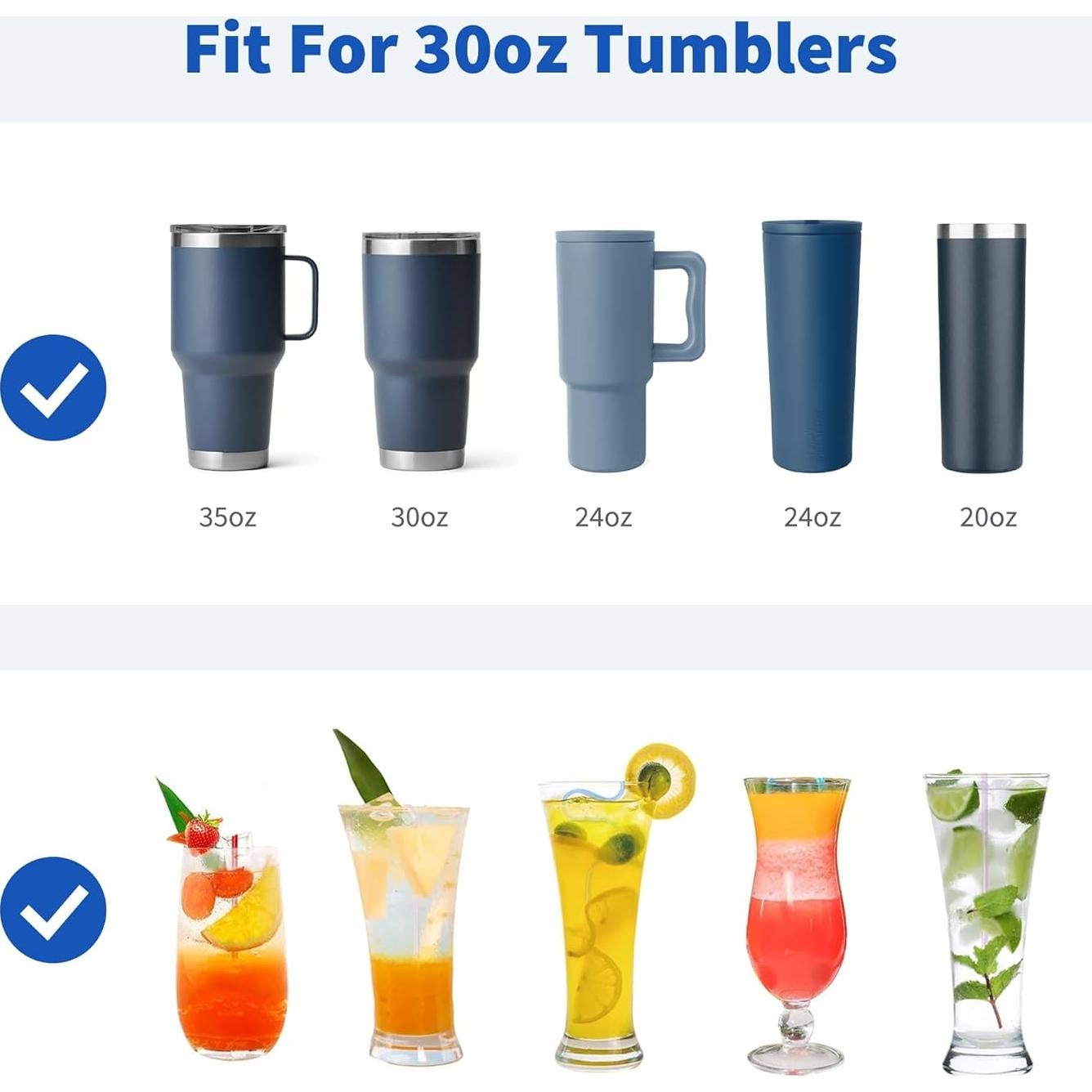 Popote de Acero Inoxidable Diumepo 30 oz con Punta de Silicona