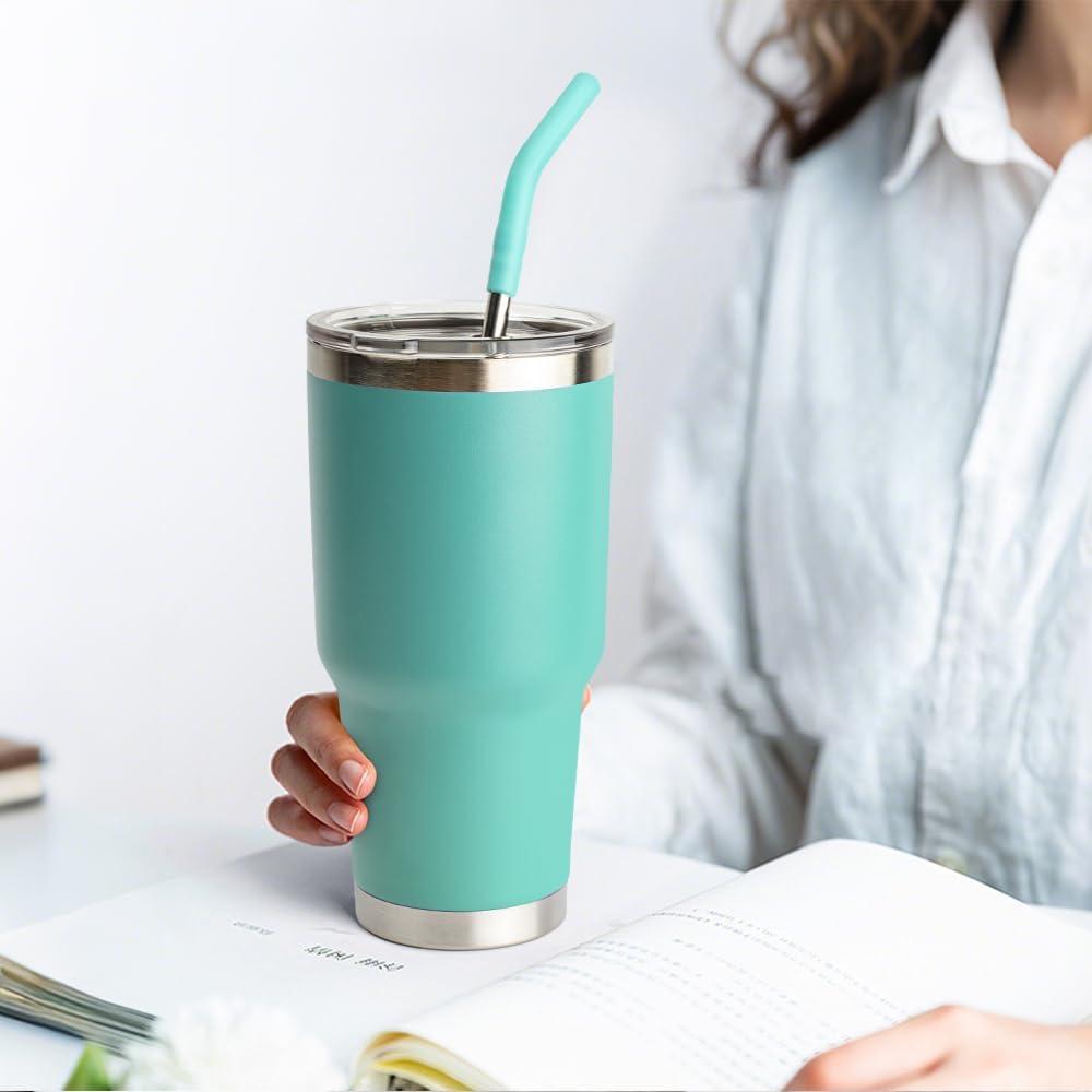 Popote de Acero Inoxidable Diumepo 30 oz con Punta de Silicona