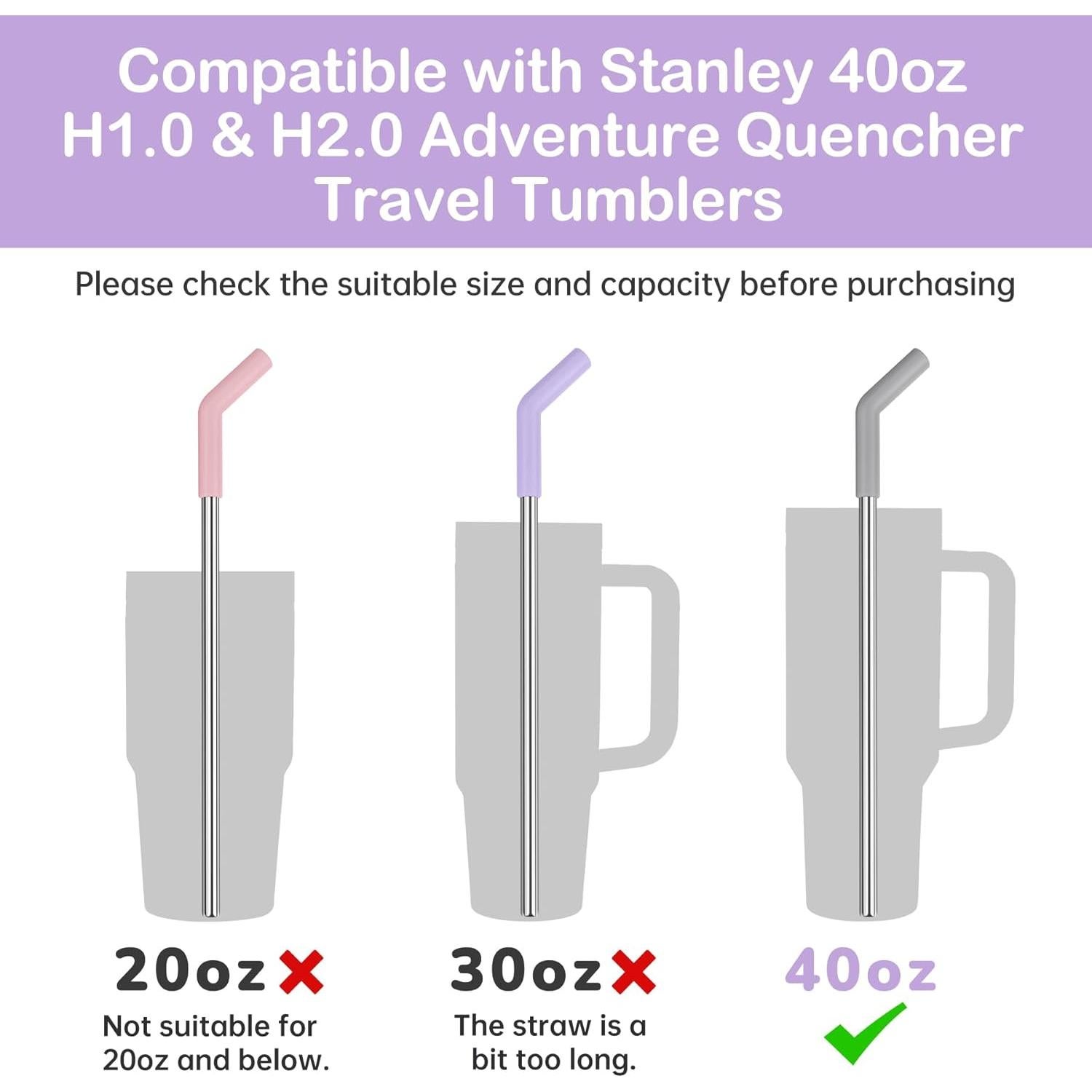 Juego de 6 Pajitas de Silicona y Acero Inoxidable Tomorotec 30.48 cm