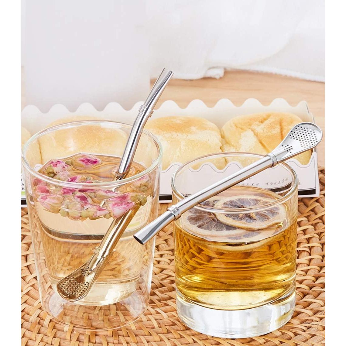 Juego de 3 Pajitas Bombilla de Acero Inoxidable 15.5 cm Datconect