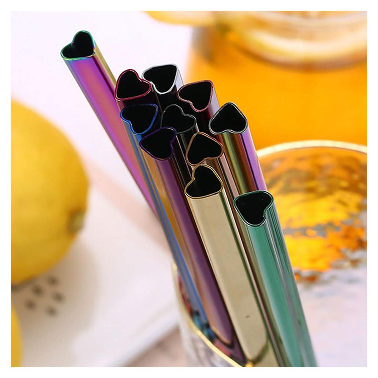 Juego de 5 Popotes de Acero Inoxidable Vilihkc con Cepillo