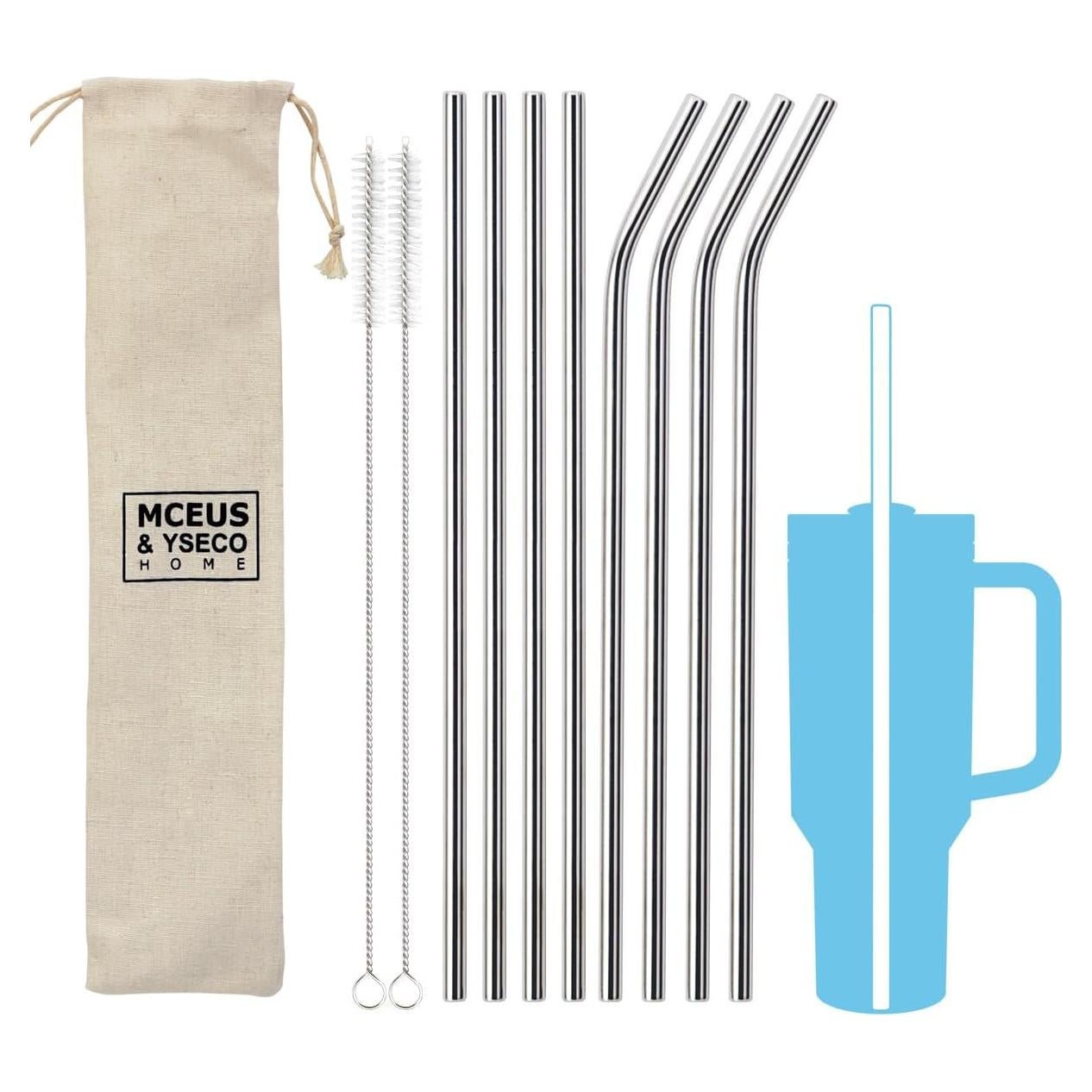 Paquete de 8 Pajillas Metálicas Reutilizables MCEUS 30.5 cm