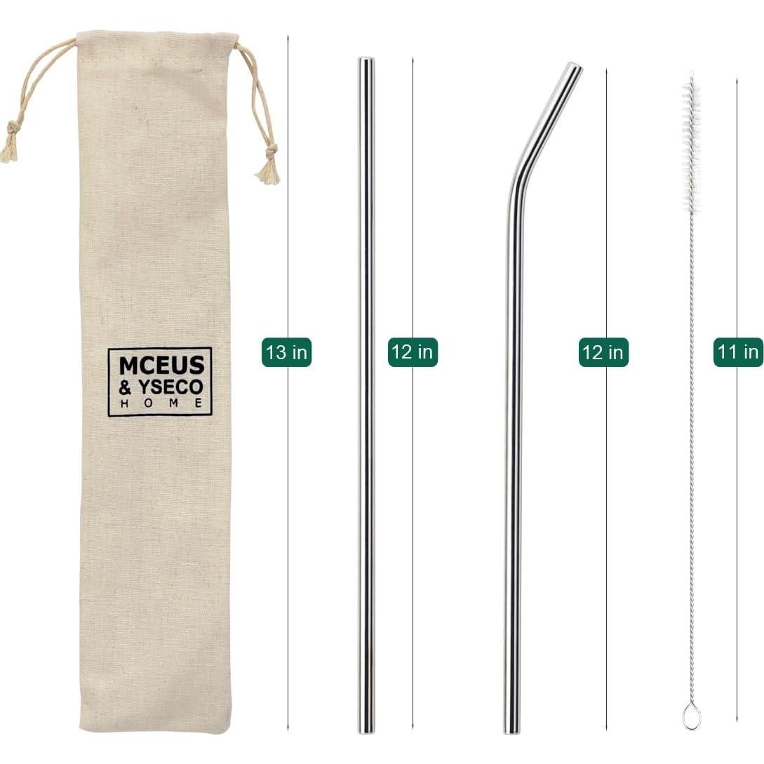 Paquete de 8 Pajillas Metálicas Reutilizables MCEUS 30.5 cm