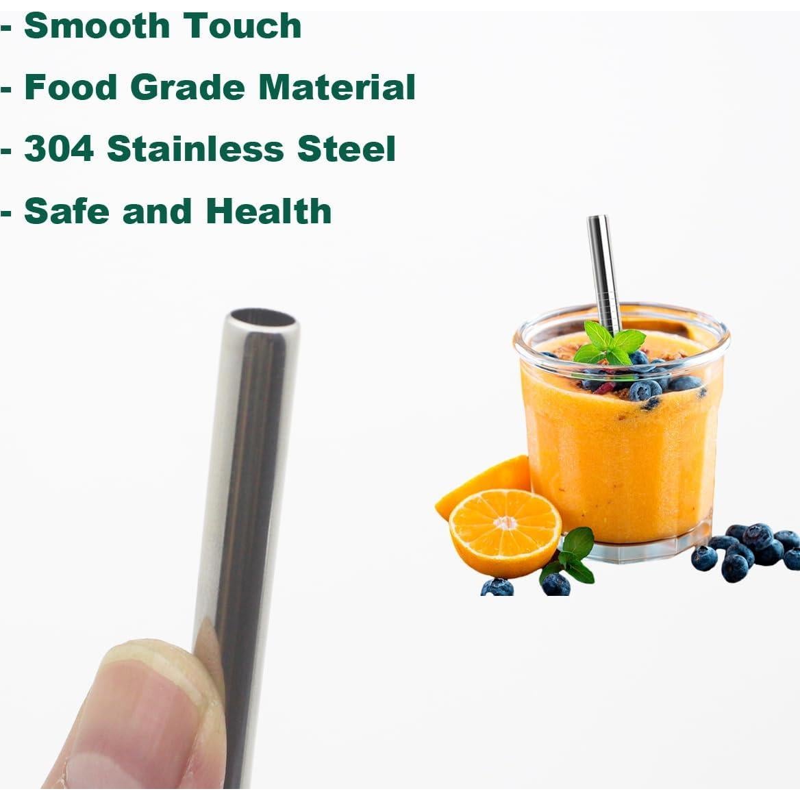 Paquete de 12 Pajitas de Metal Reutilizables MCEUS 12cm