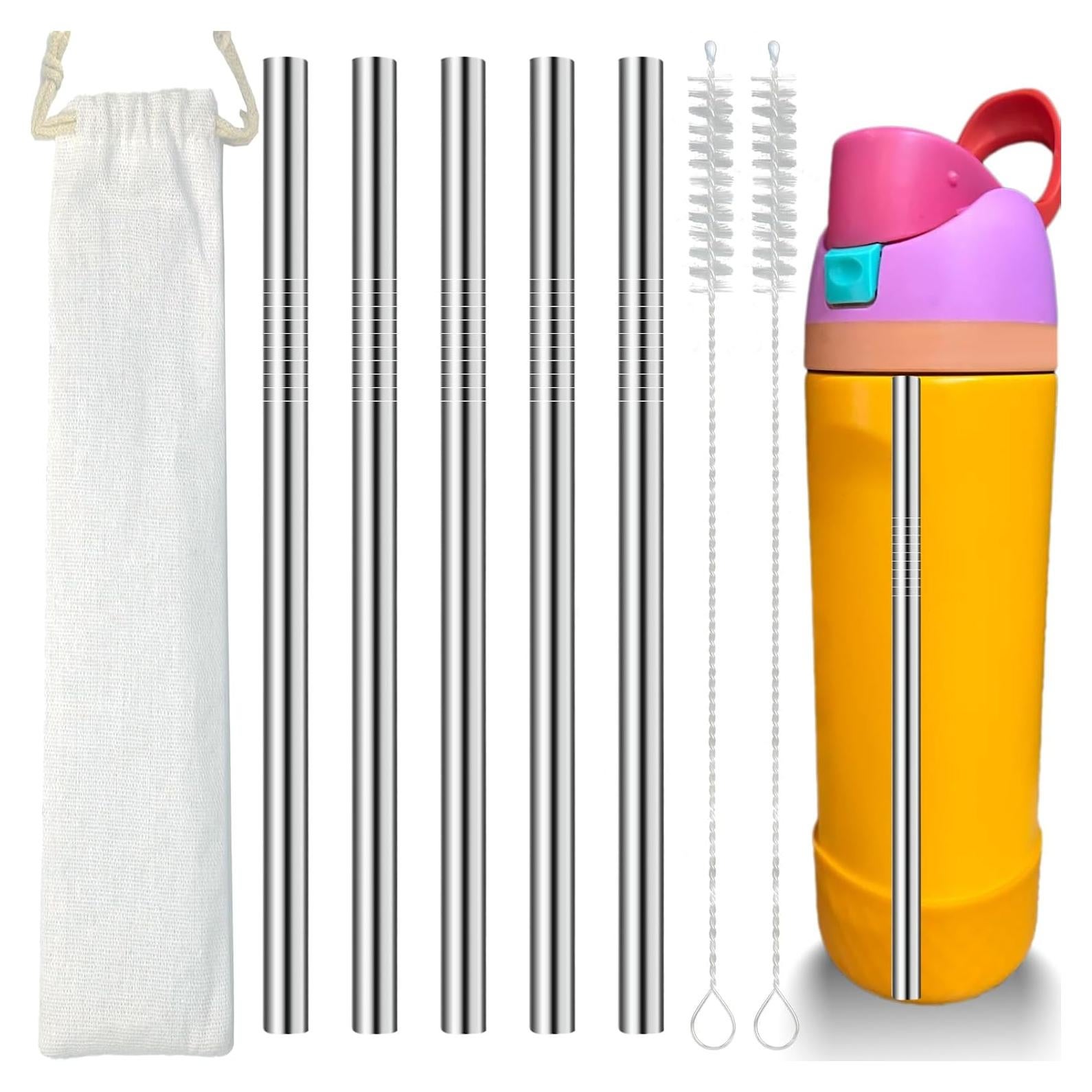 Juego de 8 Pajitas de Acero Inoxidable Gmleey con Bolsa