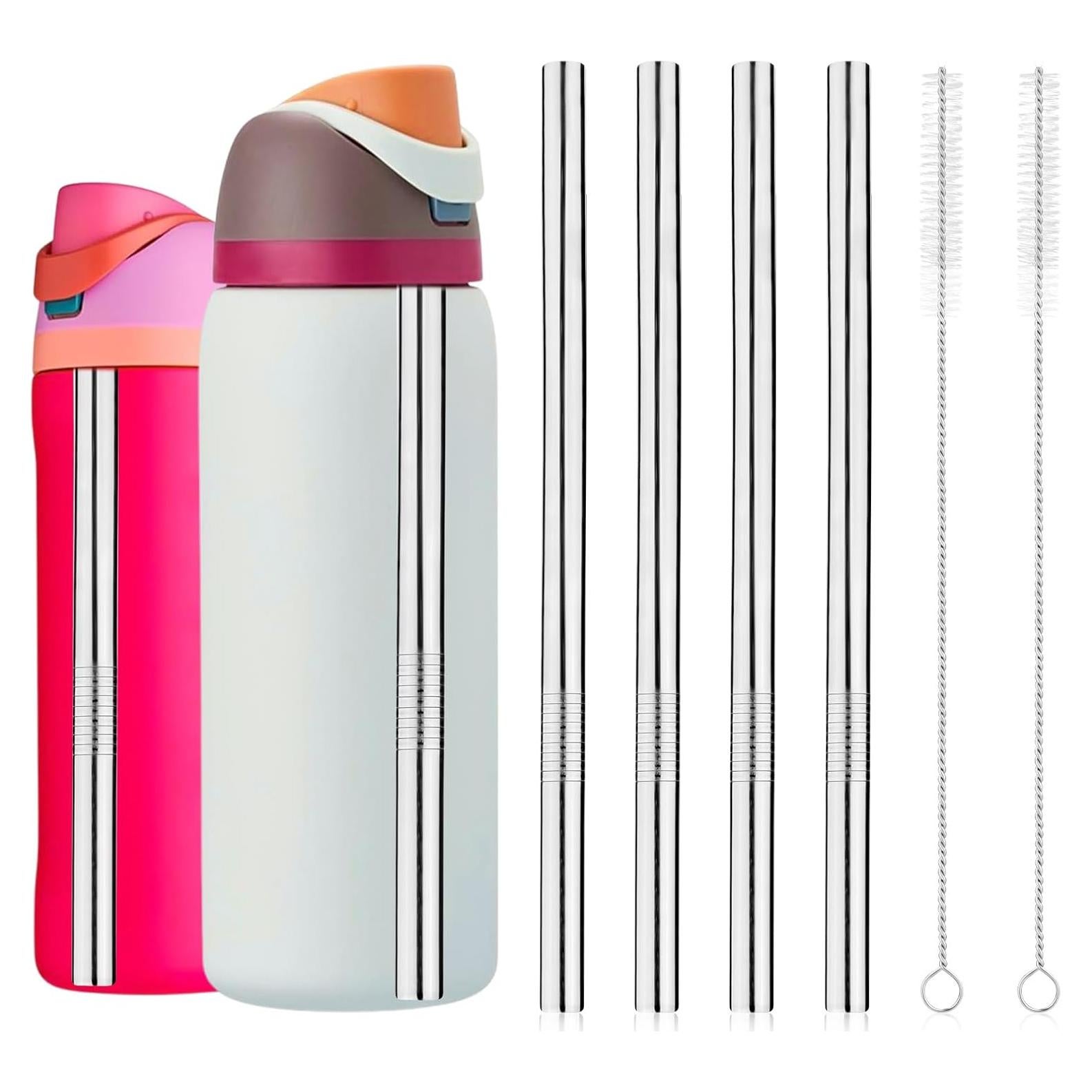 4 Pajitas de Acero Inoxidable Lasuroa para Botellas Owala 24oz 32oz