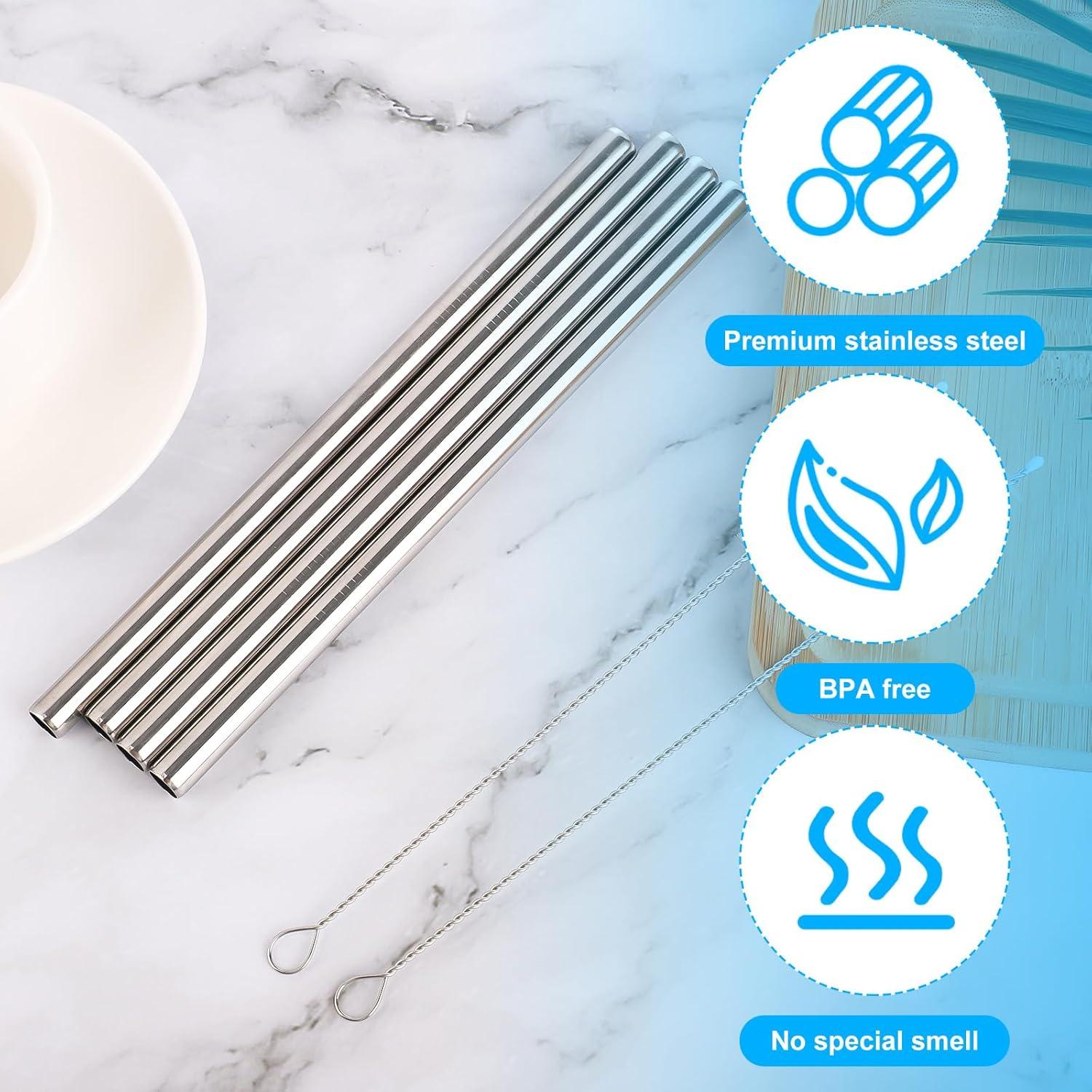 4 Pajitas de Acero Inoxidable Lasuroa para Botellas Owala 24oz 32oz