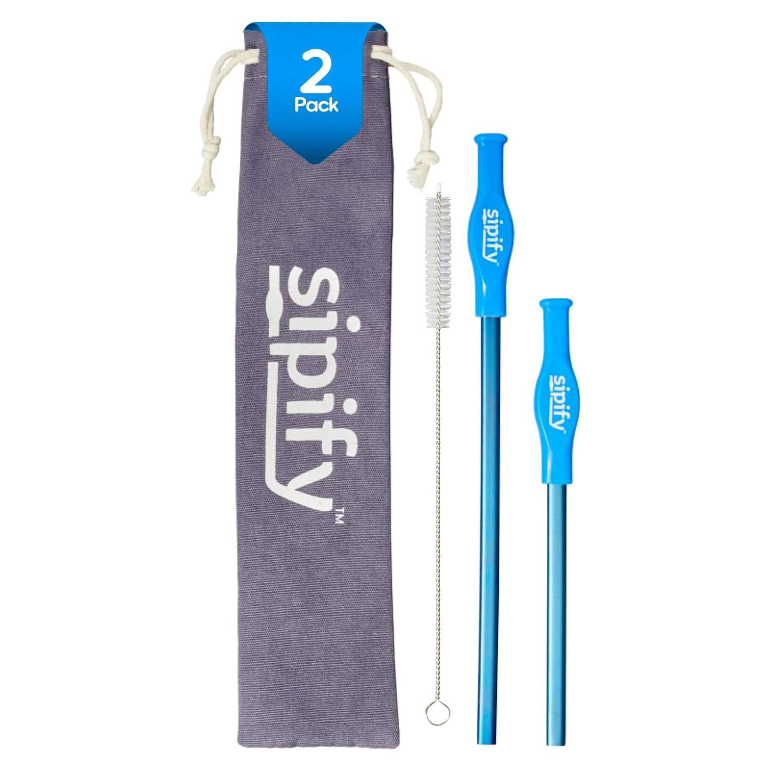 Pajitas Reutilizables Sipify de Acero Inoxidable - 2 Unidades