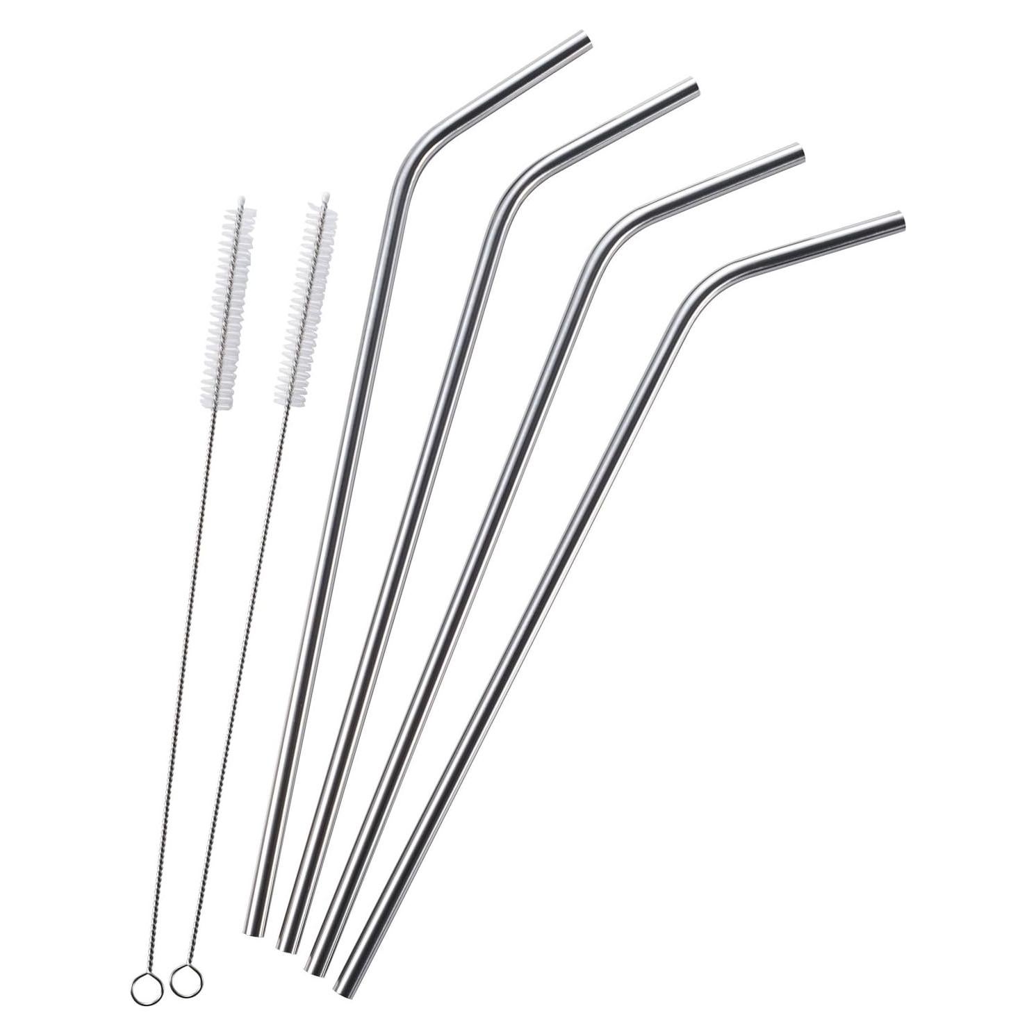 Set de 4 Pajitas de Acero Inoxidable LIHAO 30 OZ + 2 Cepillos