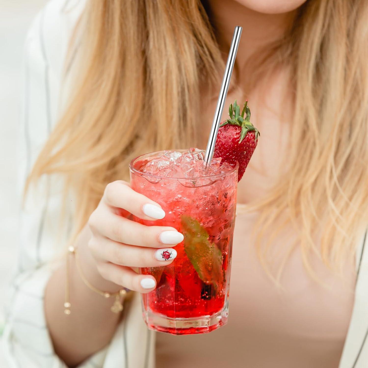 Juego de 6 Pajitas de Cuchara de Acero Inoxidable Alrhso