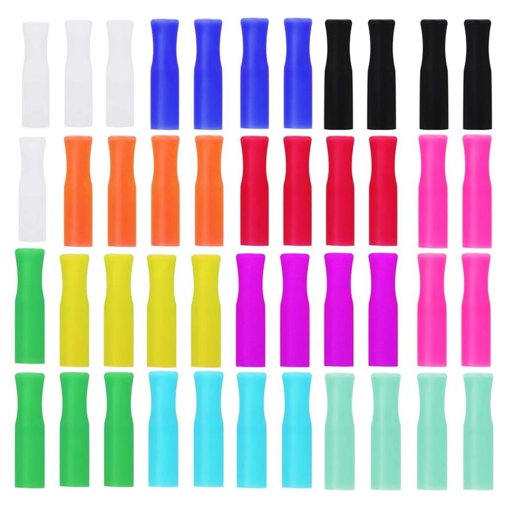 Accmor 44 Piezas Puntas de Silicona para Pajitas de Acero Inoxidable