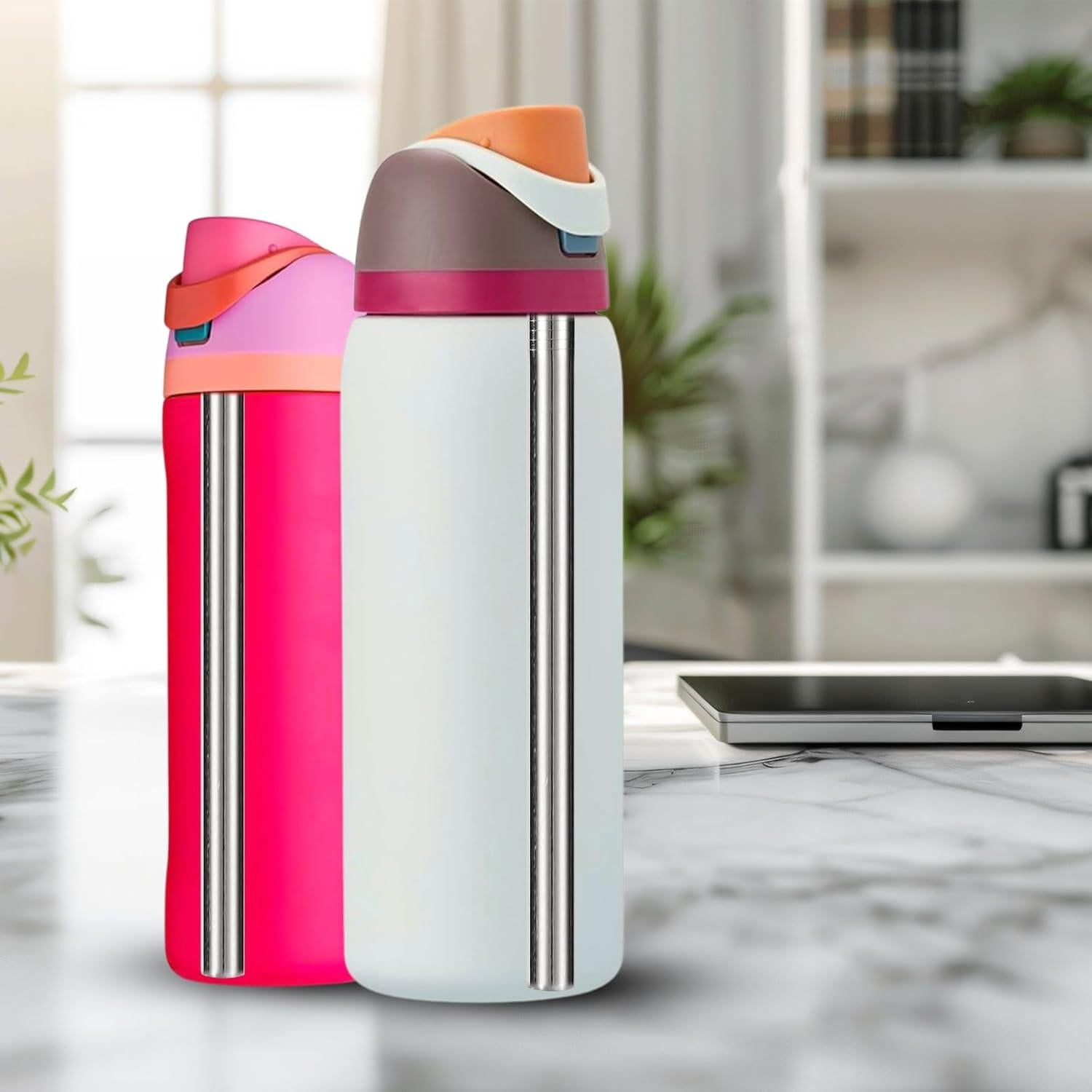 6 Pajitas de Acero Inoxidable Lyreh para Botellas Owala 24oz/32oz