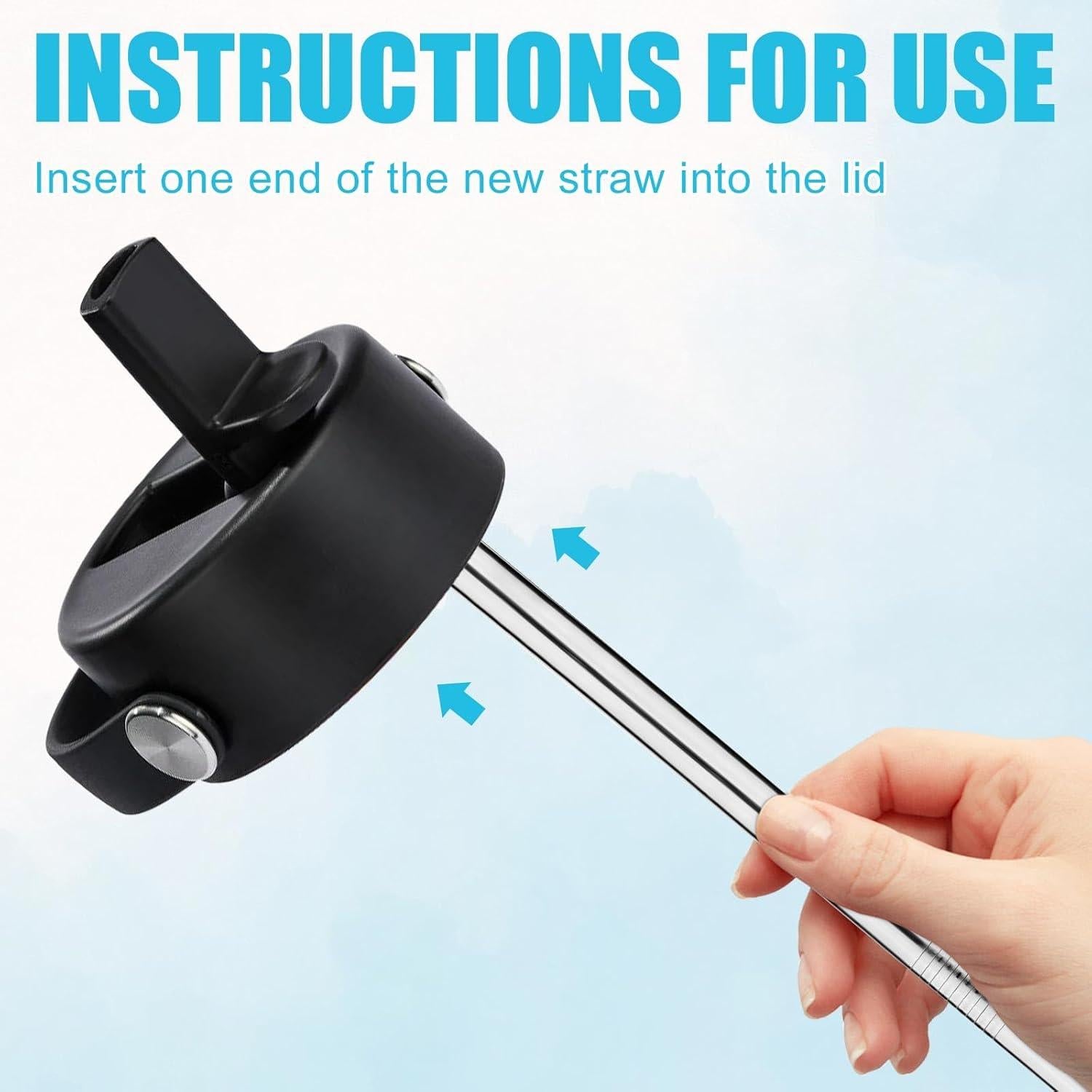 4 Popotes de Acero Inoxidable Lyreh para Hydro Flask 32oz