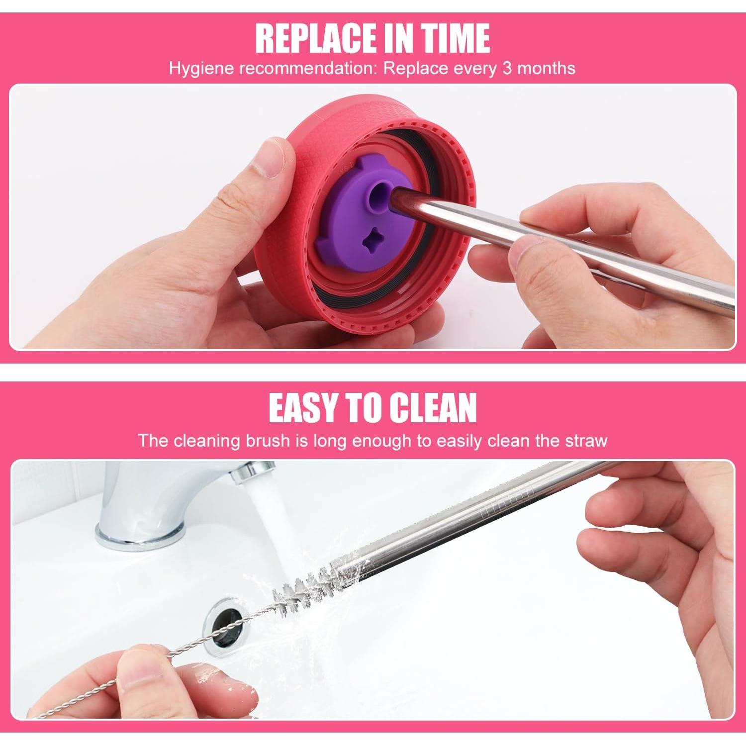 4 Popotes de Acero Inoxidable Reutilizables Gosknor 12 Oz