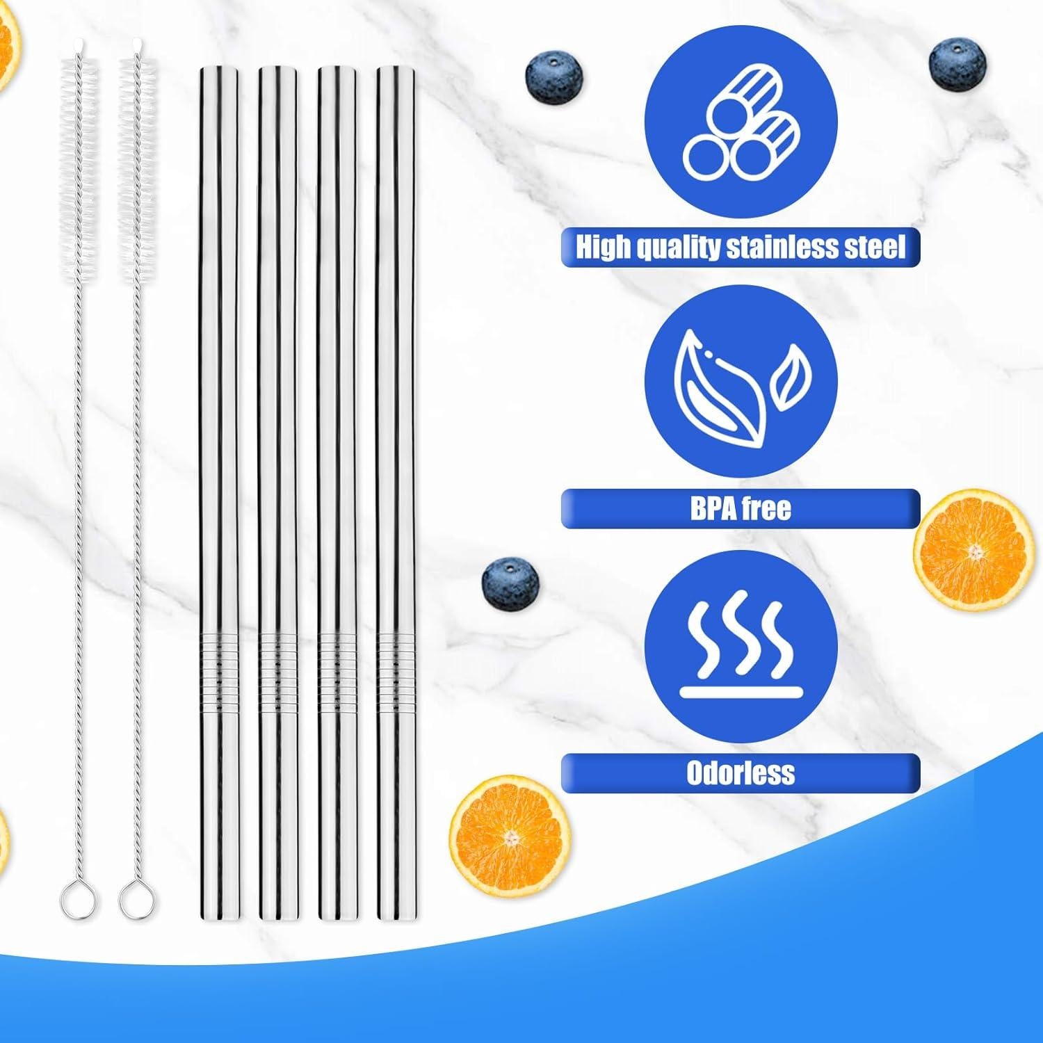 4 Popotes de Acero Inoxidable BOXOB para Hydroflask 1L