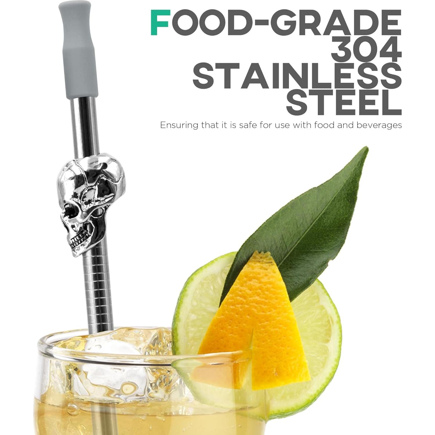 Popotes de Metal Reutilizables Homestia 26.67 cm 8 Pzs