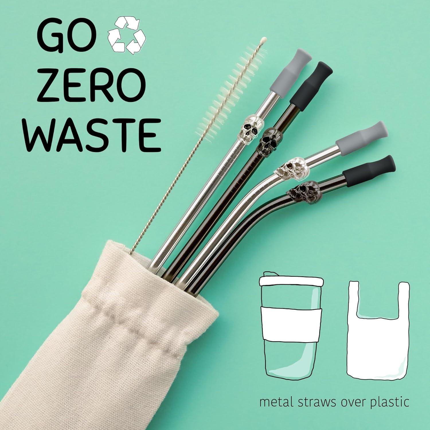 Popotes de Metal Reutilizables Homestia 26.67 cm 8 Pzs