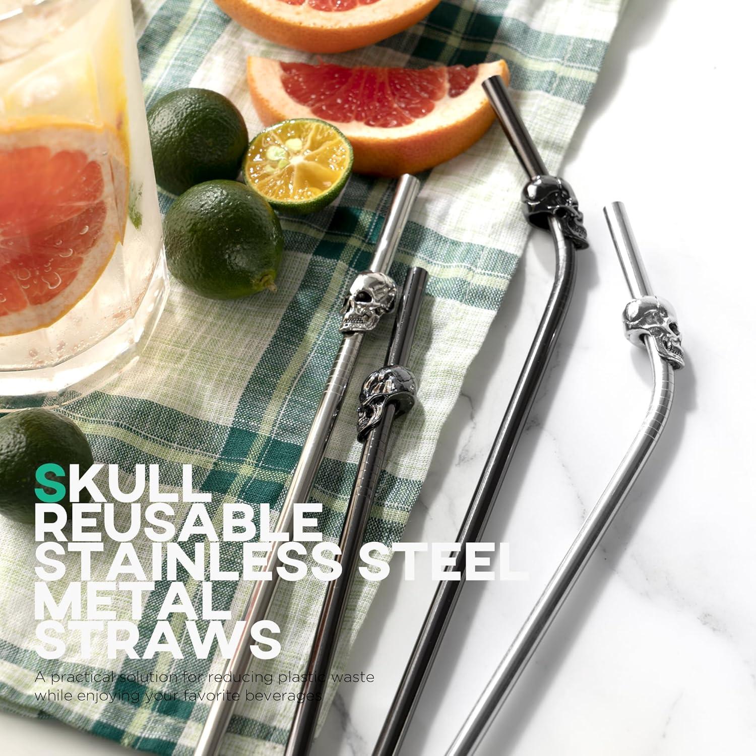 Popotes de Metal Reutilizables Homestia 26.67 cm 8 Pzs