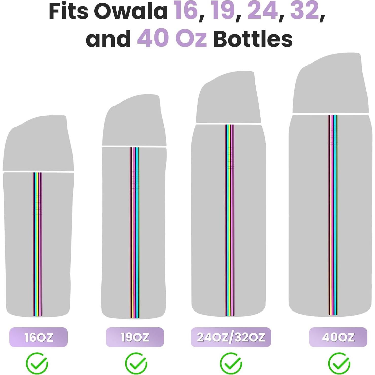 NiHome 8 Popotes de Acero Inoxidable Iridescentes para Botellas