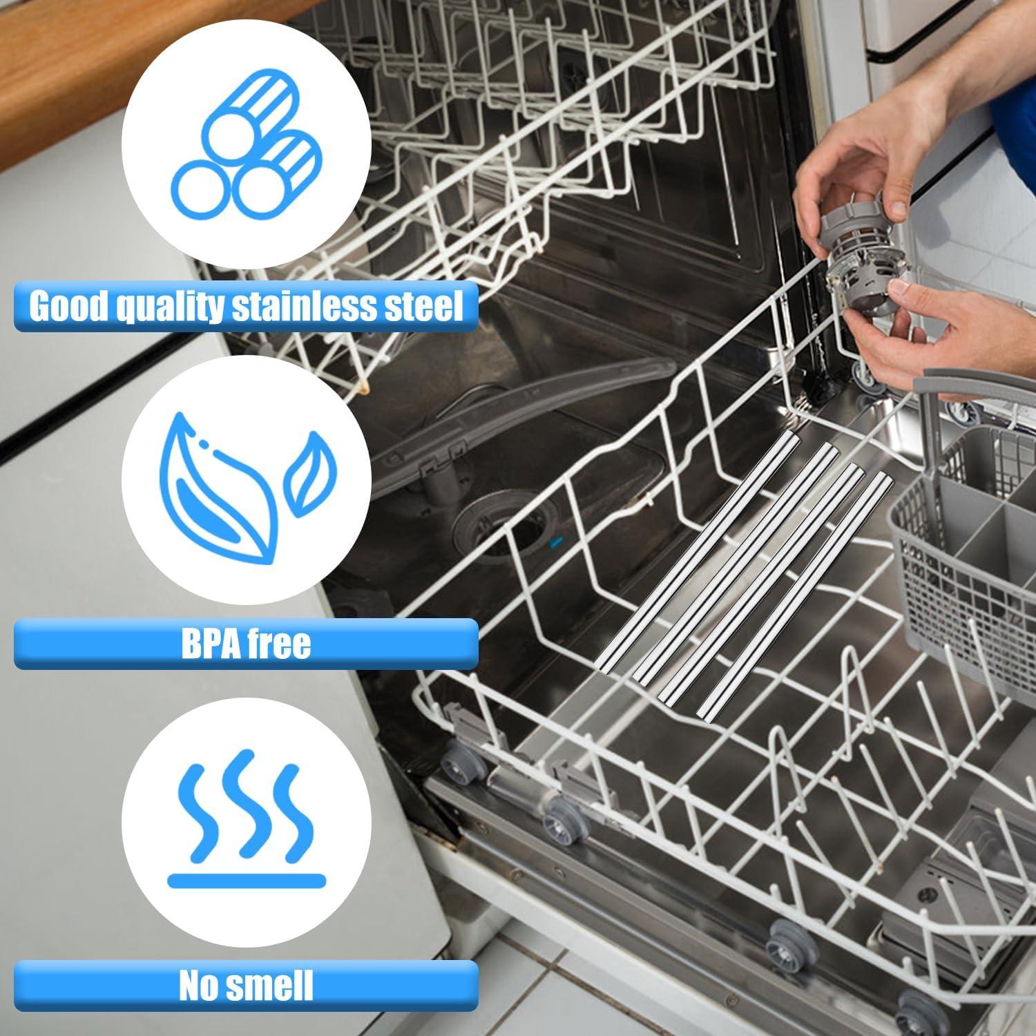 8 Popotes de Acero Inoxidable Reutilizables BOXOB 11.8cm