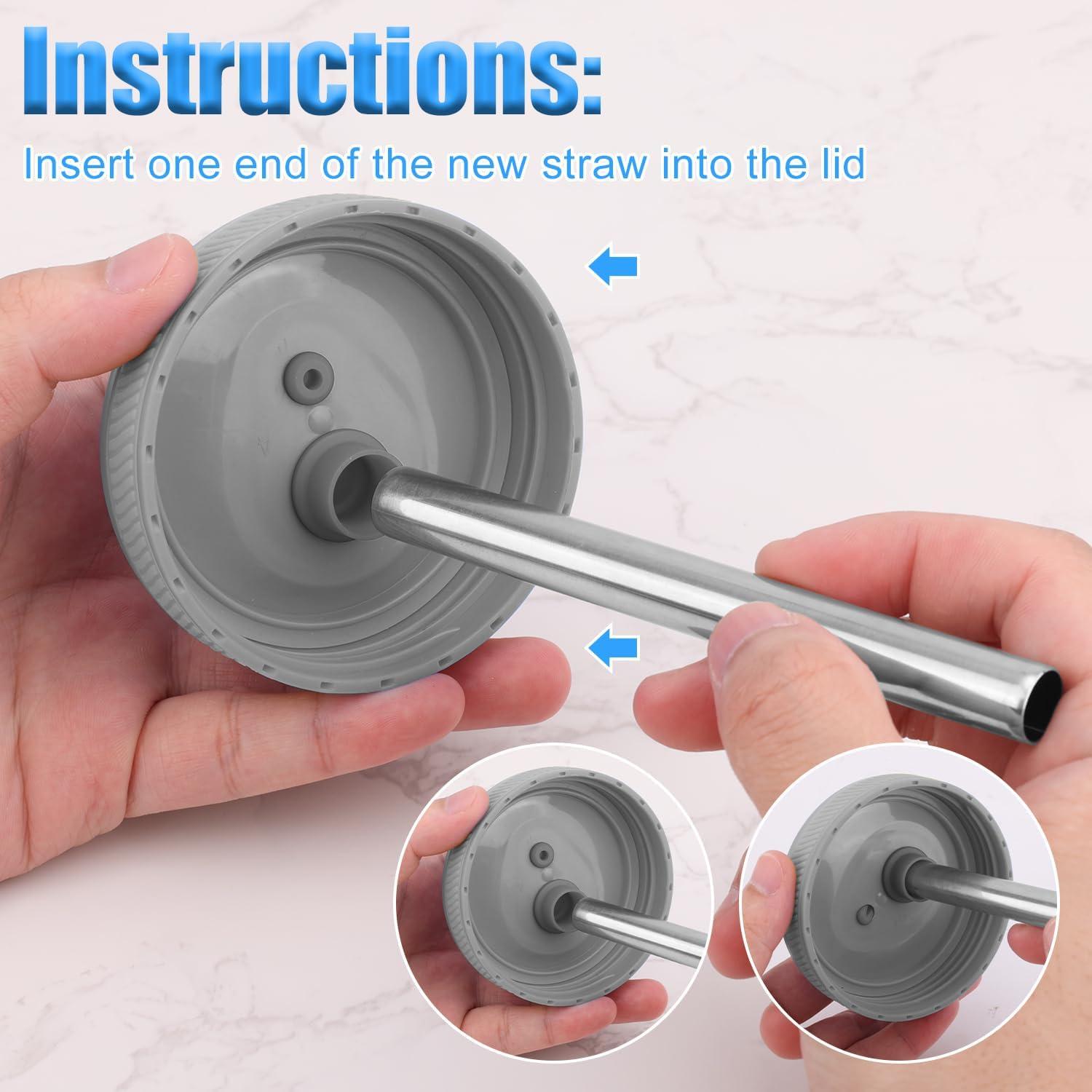 8 Popotes de Acero Inoxidable Reutilizables BOXOB 11.8cm