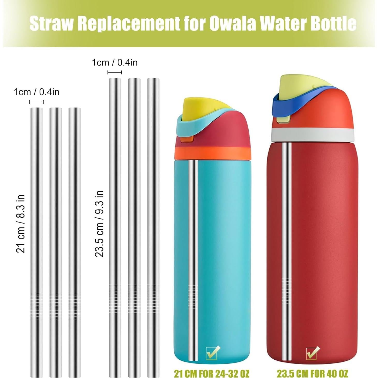 Conjunto de 6 Popotes de Acero Inoxidable XZESH para Owala