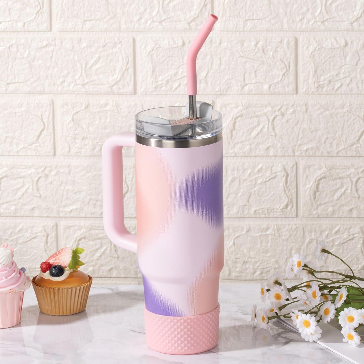 4 Pajitas de Metal Reutilizables Soledea para Vasos 40 oz