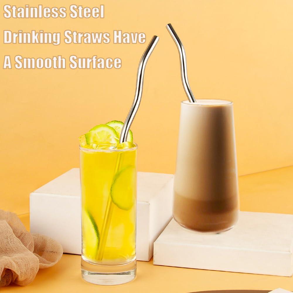 Set de Popotes de Acero Inoxidable Reutilizables CHENSHUO 5 Piezas