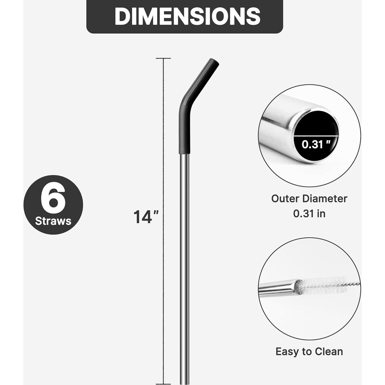 Popotes Metálicos Reutilizables Lpaacat para Taza 40 oz