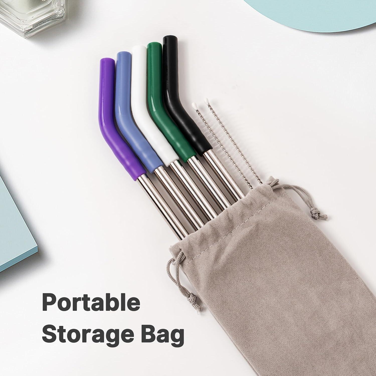 Popotes de Metal Reutilizables Lpaacat 30 oz con Silicona