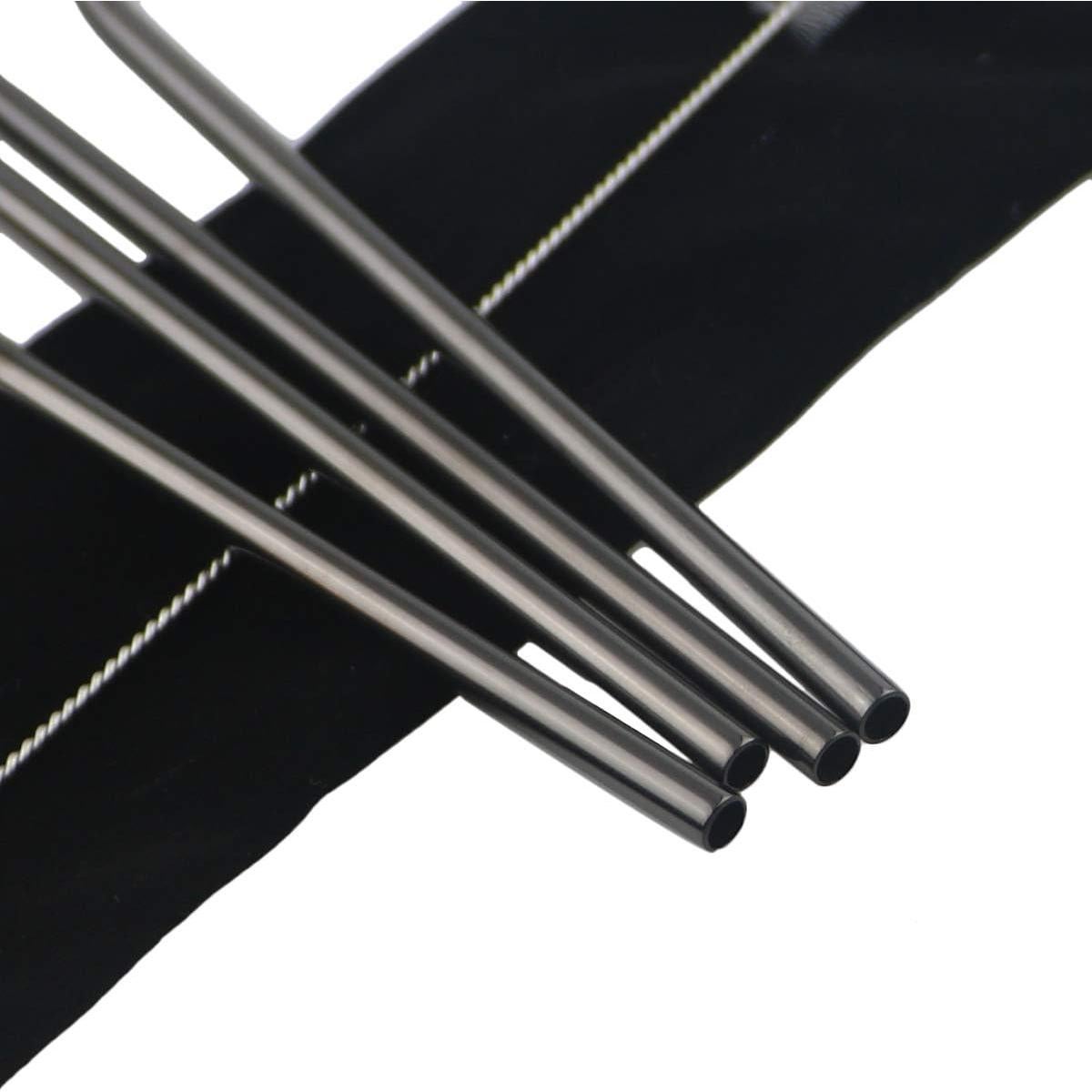 Set de Popotes de Metal Reutilizables Gugrida 4 Doblados 21.5cm