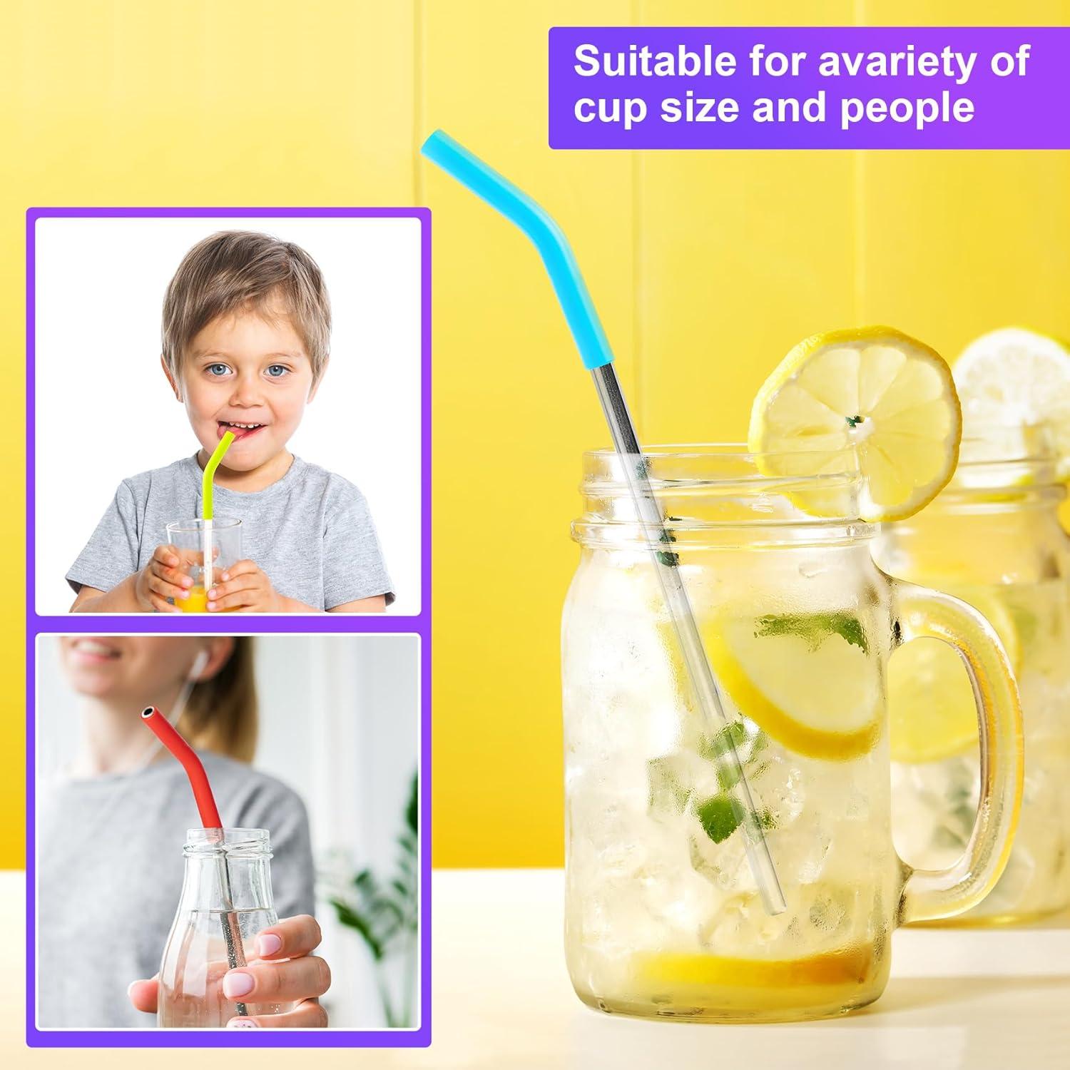 6 Puntas de Silicona para Popotes de Metal HINZIC 8mm Ecológicas