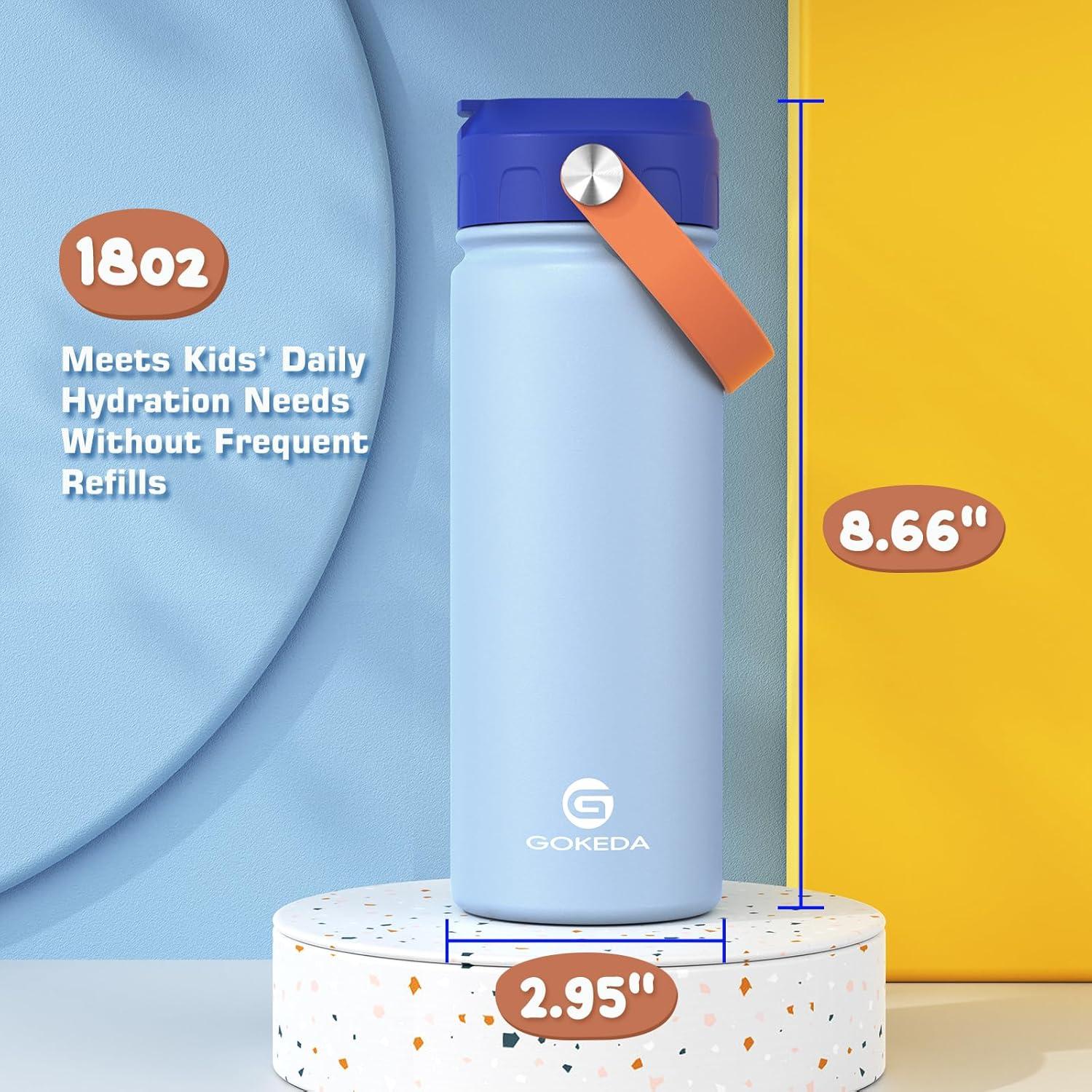 Botella de Agua Aislada GoKEDA 18oz para Niños - 2 Piezas